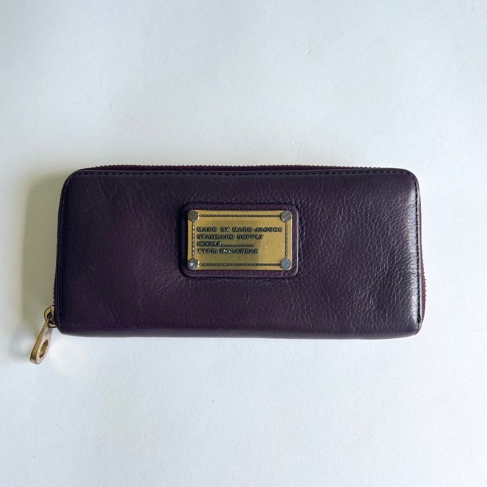Marc Jacobs Cherry Genuine Leather Zip Around Wallet